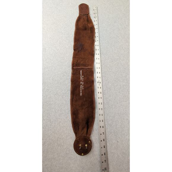 B- Low The Belt Brown Genuine Leather XS Wide Waist Belt Gold Buckle Medallion - Picture 12 of 13